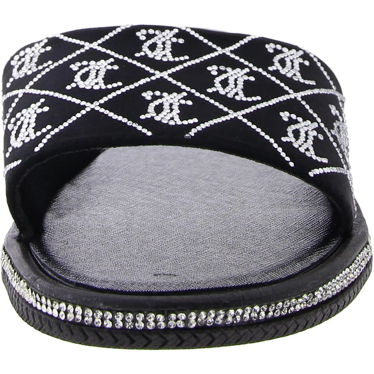 Juicy Couture Womens YOGAA Rhinestone Slip On Slide Sandals