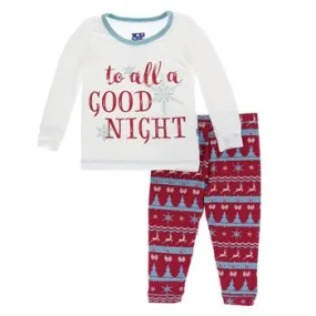 KicKee Pants Holiday Print Long Sleeve Pajama Set in Nordic Print