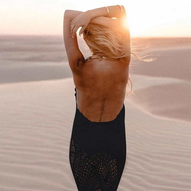 Knited Backless Beach Cover #Black #Backless #Knited