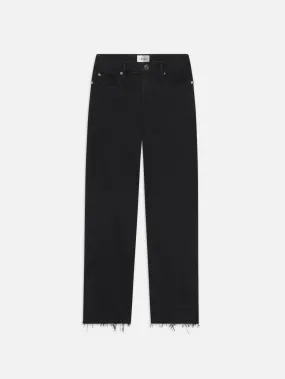 Le Jane Crop Raw Fray -- Black