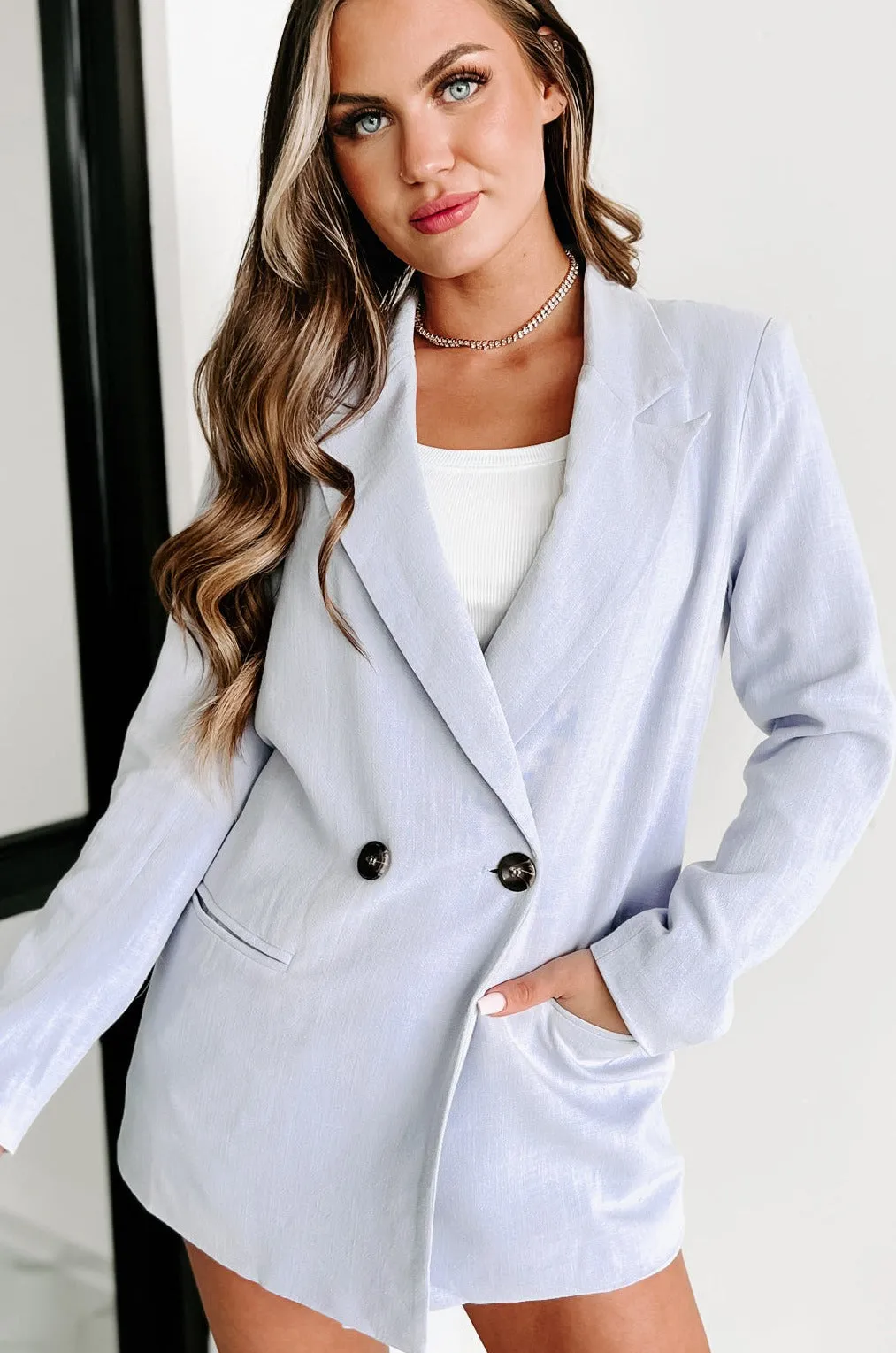 Meant To Be Linen Blazer (Lilac)