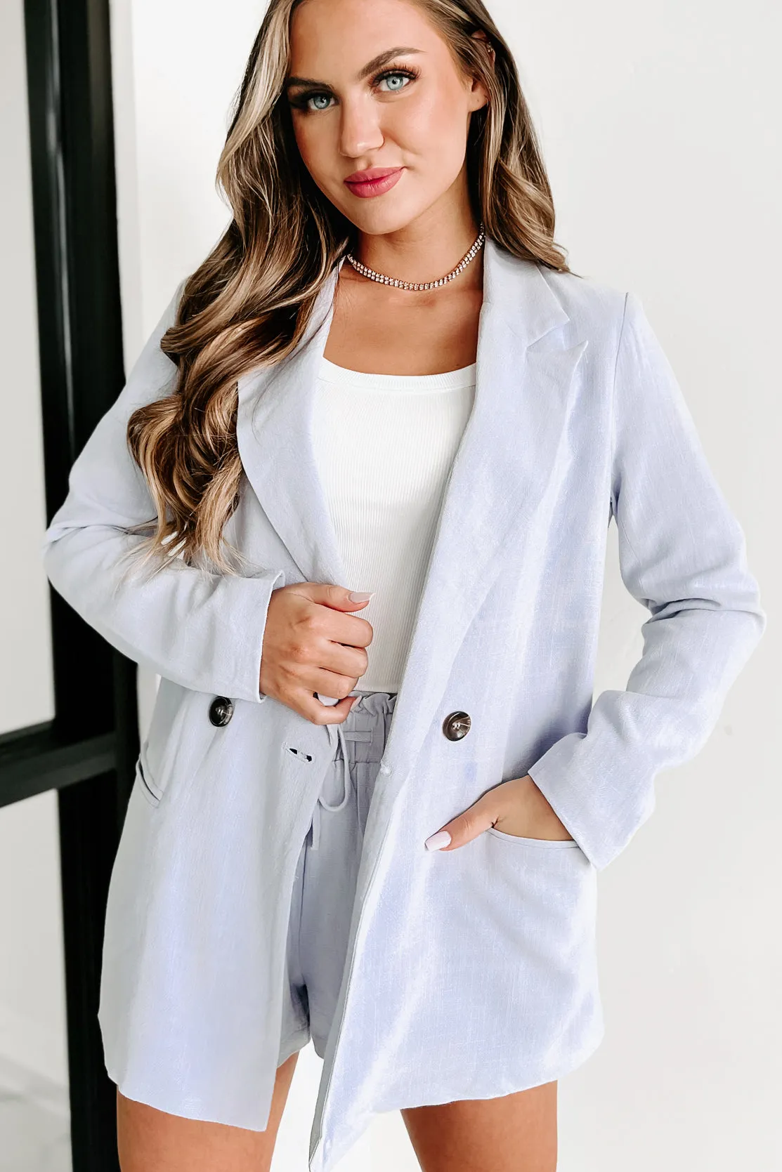 Meant To Be Linen Blazer (Lilac)