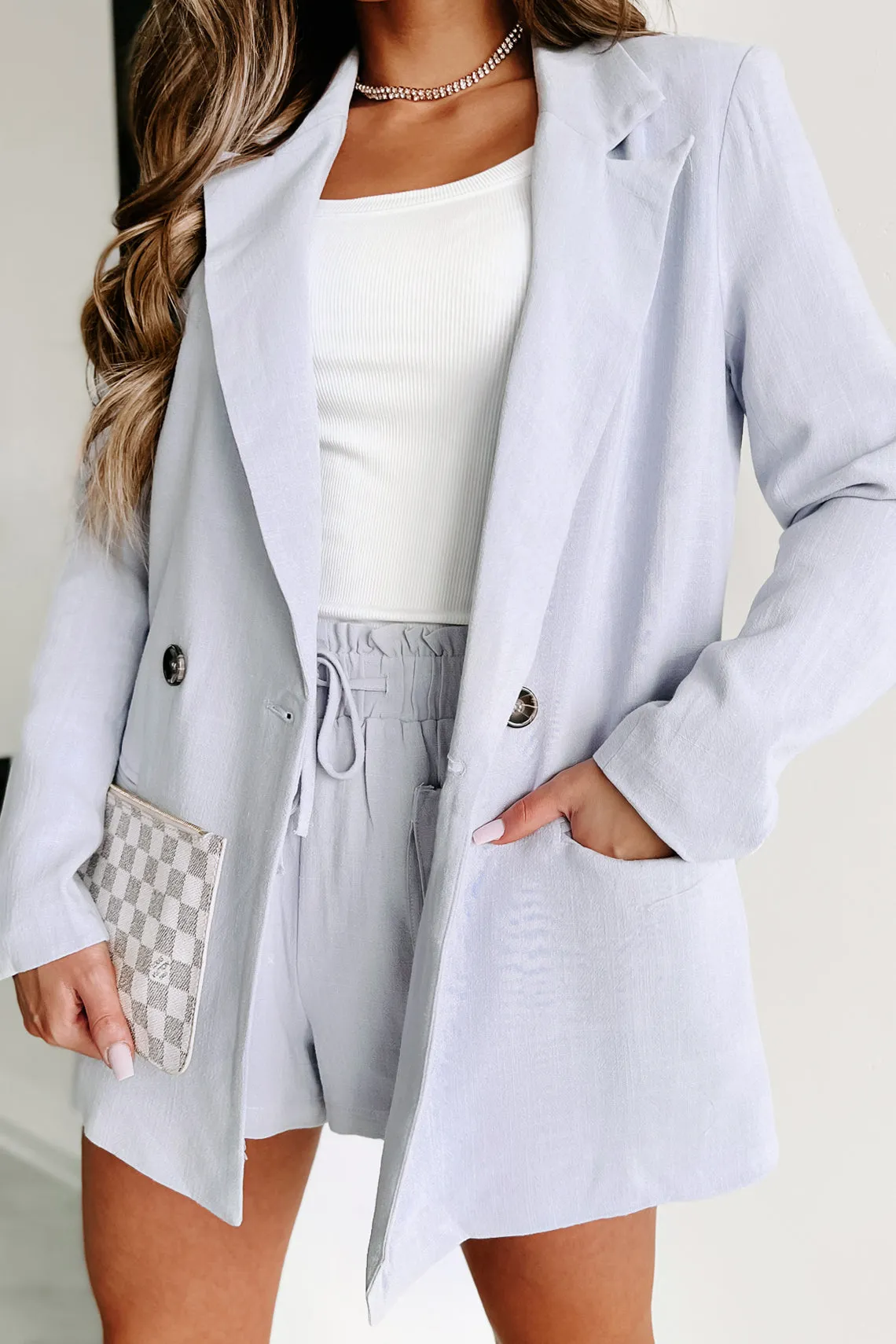 Meant To Be Linen Blazer (Lilac)