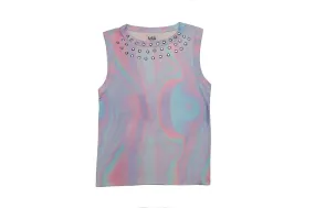 MIA Studded Purple Tie Dye Marble Tank Top