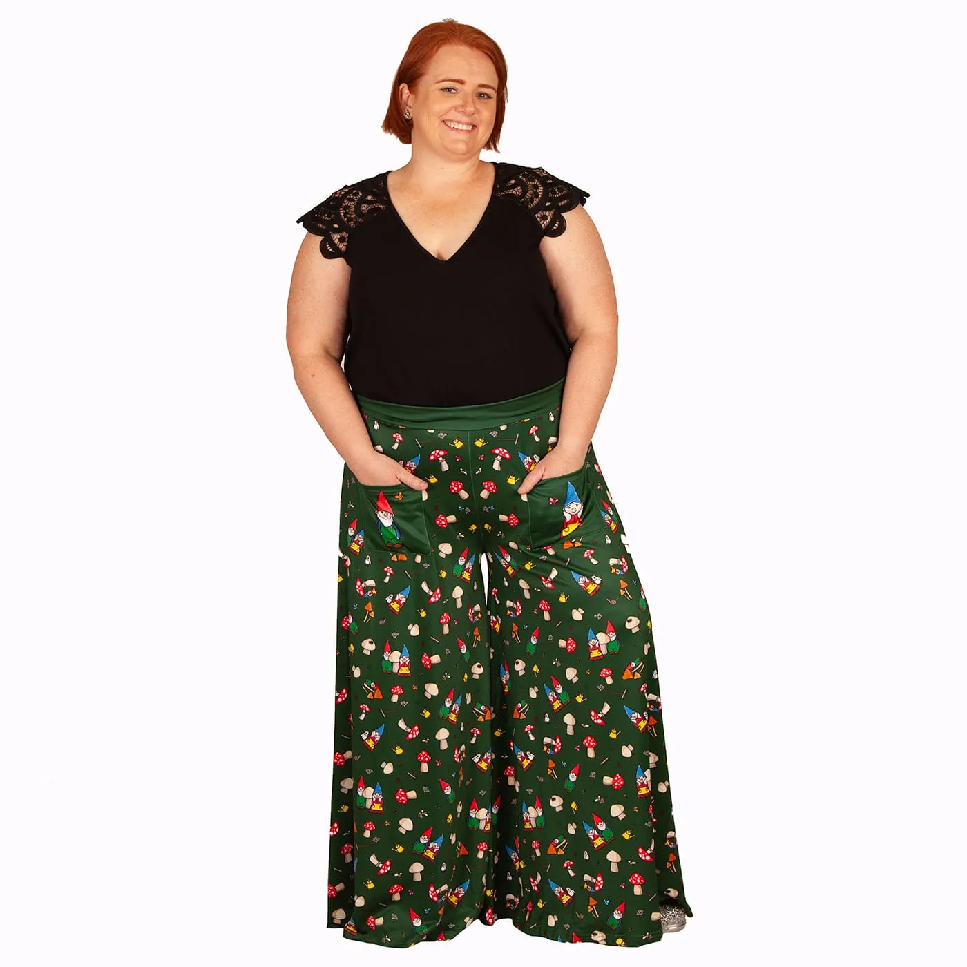 Mr & Mrs Gnome Wide Leg Pants With Pockets