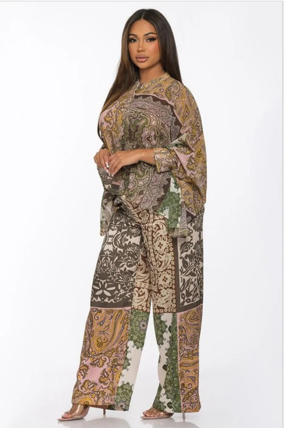 Multi Print Shirt and pants set