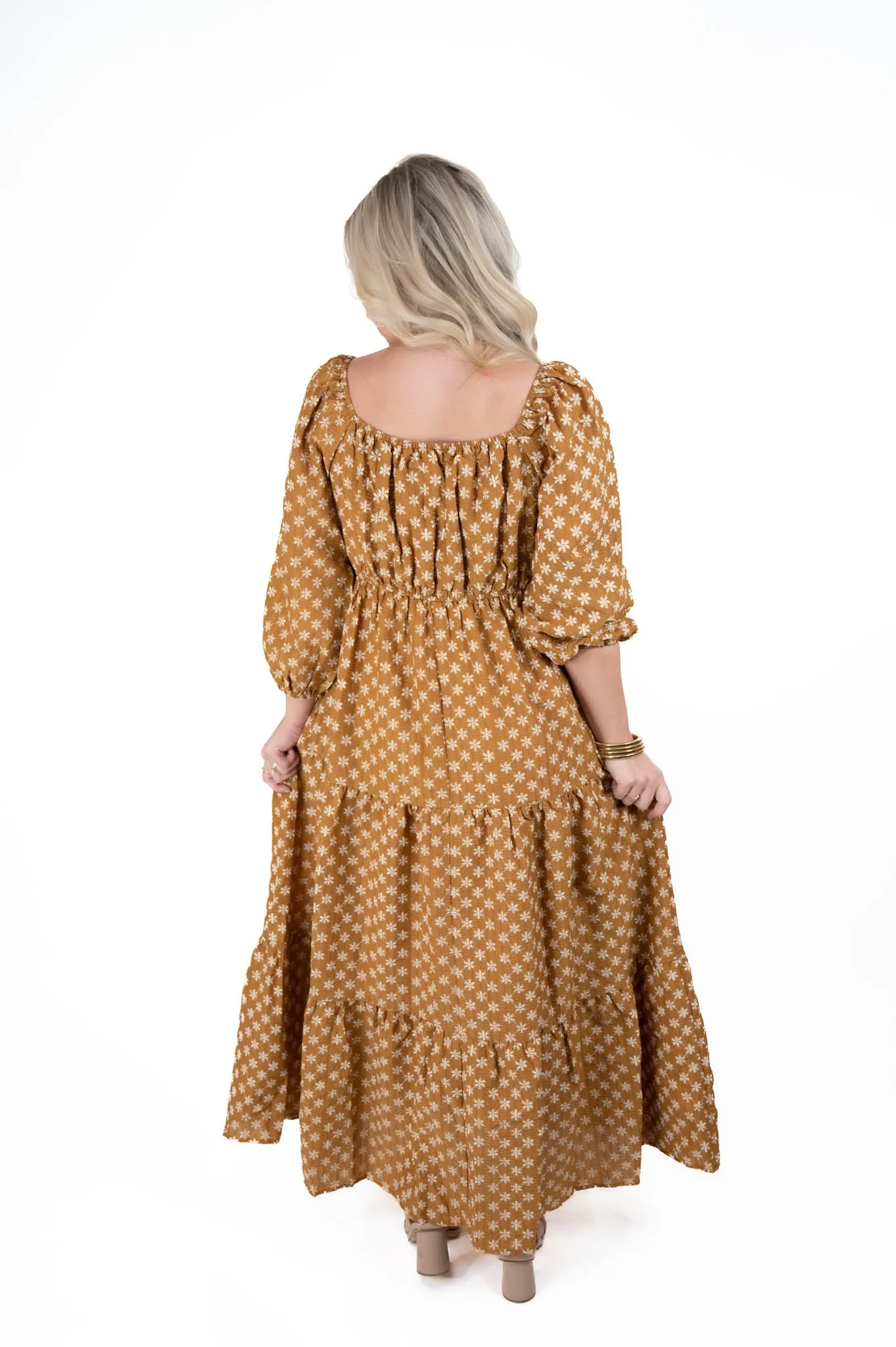 Mustard Floral Maxi Dress