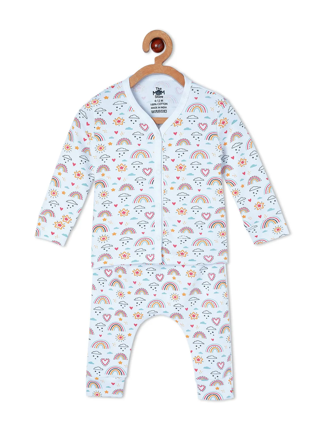 Newborn and Infant Pajama Set Combo of 2: Rainbow Land-Mango Mia