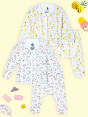 Newborn and Infant Pajama Set Combo of 2: Rainbow Land-Mango Mia