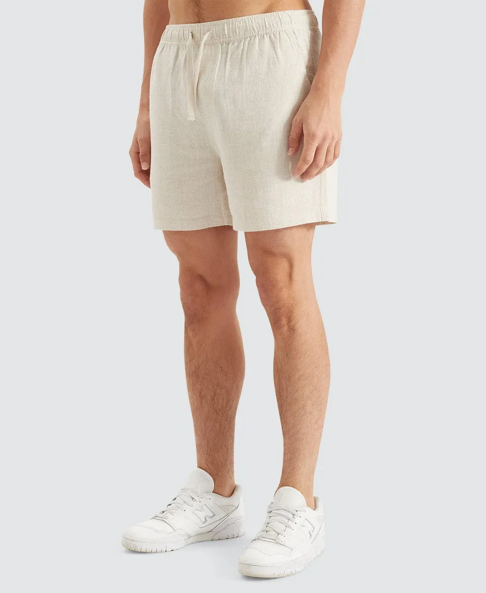 Nomadic Paradise Seaside Linen Shorts - Oatmeal
