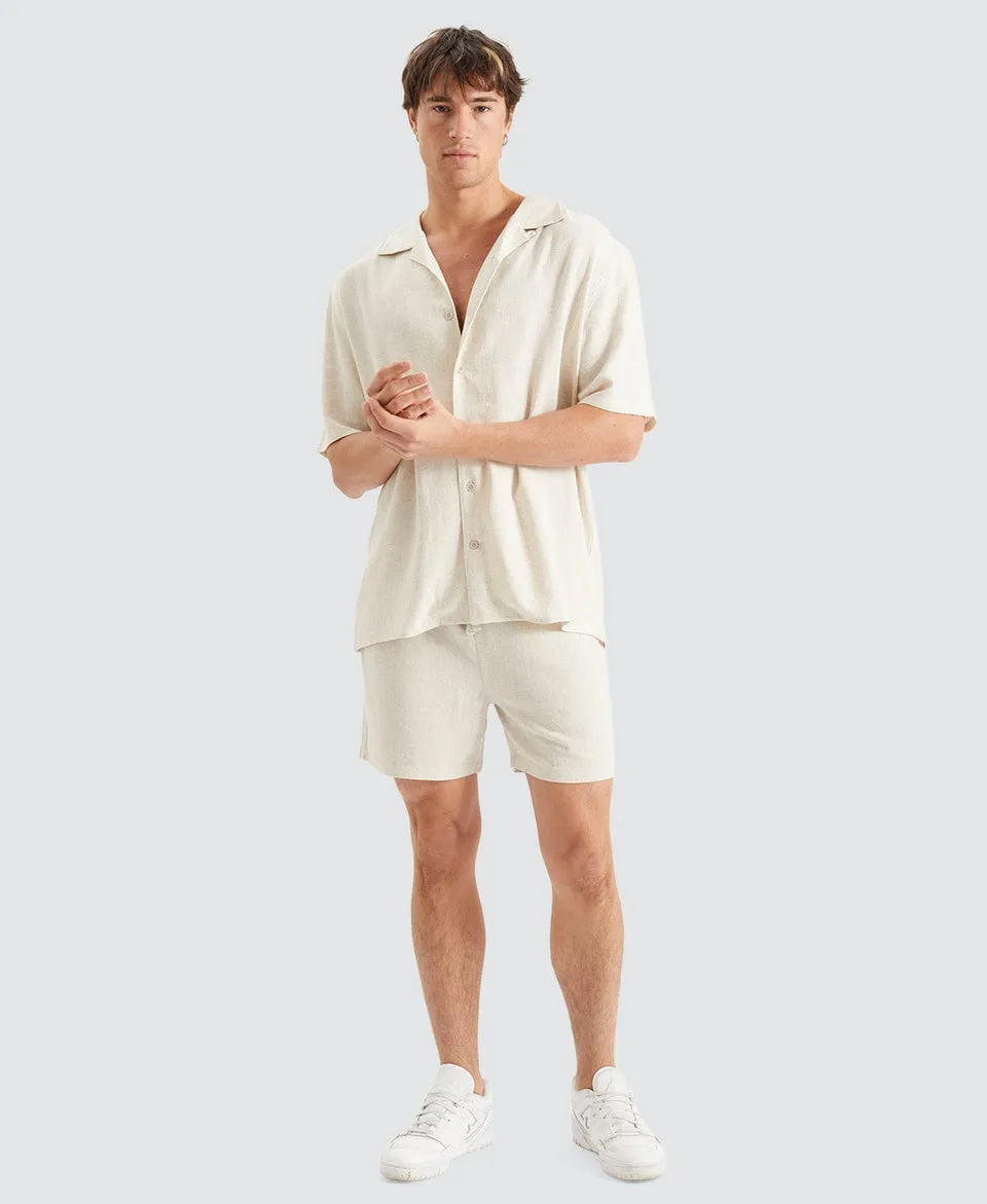 Nomadic Paradise Seaside Linen Shorts - Oatmeal