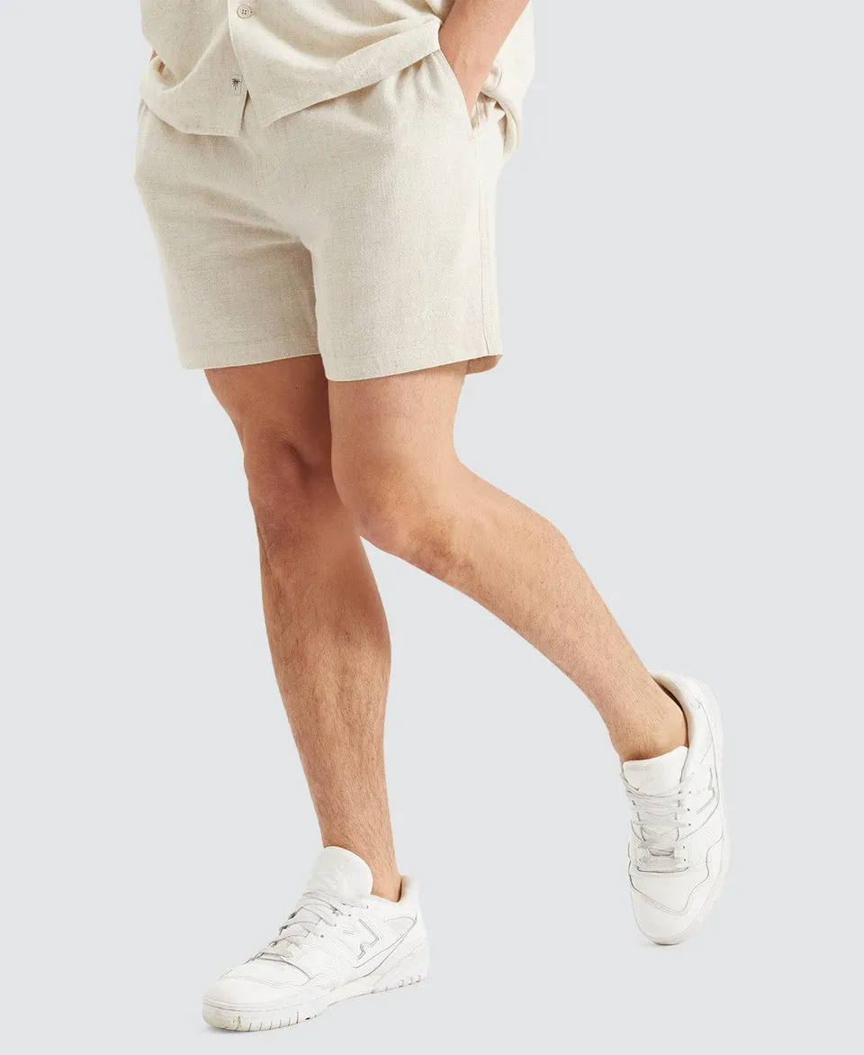 Nomadic Paradise Seaside Linen Shorts - Oatmeal