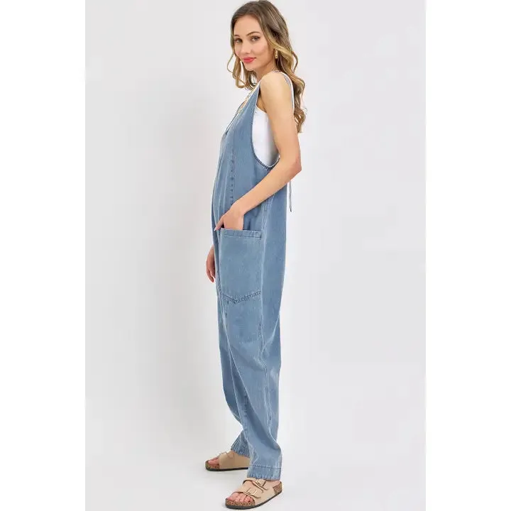 One and Done Denim Jumpsuit