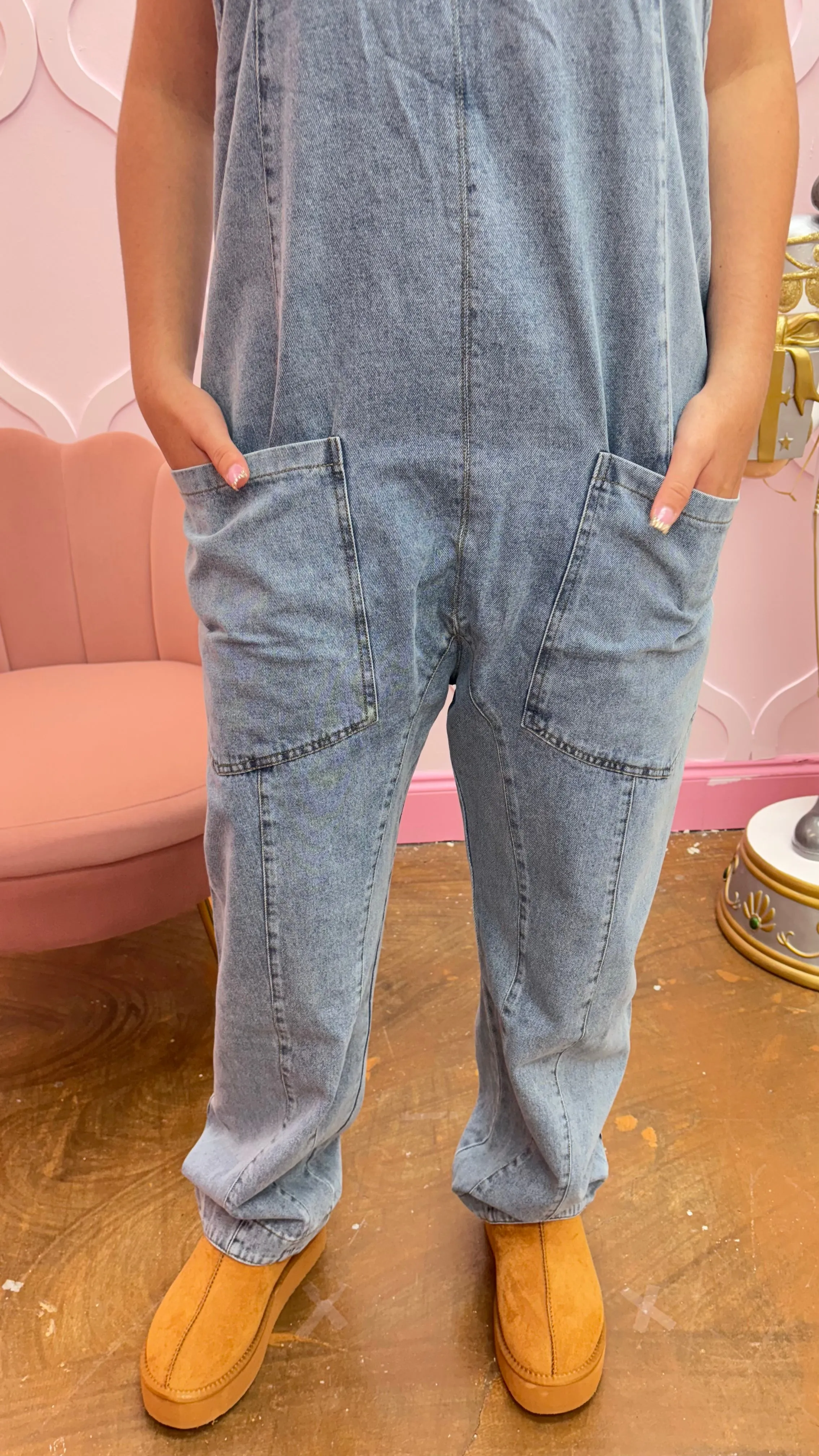 One and Done Denim Jumpsuit