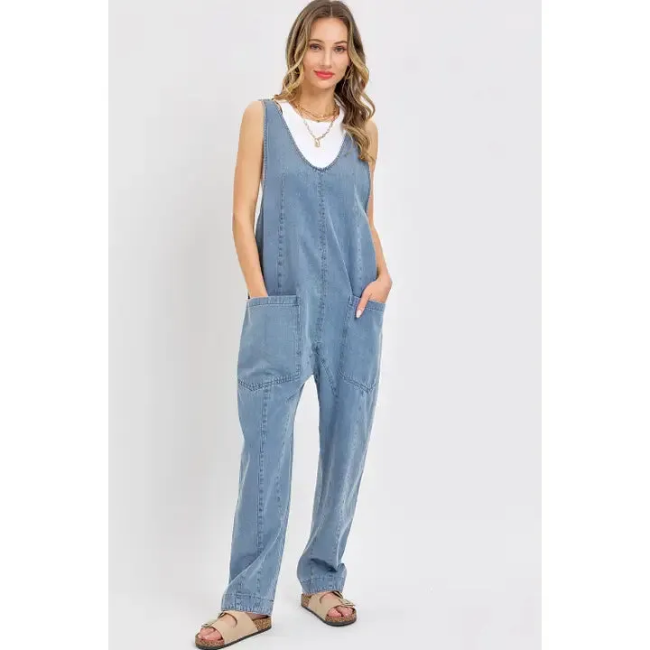 One and Done Denim Jumpsuit
