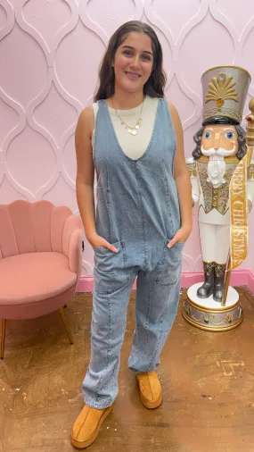 One and Done Denim Jumpsuit