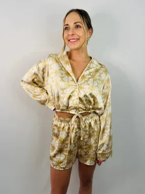 Out of Office Satin Shorts Set