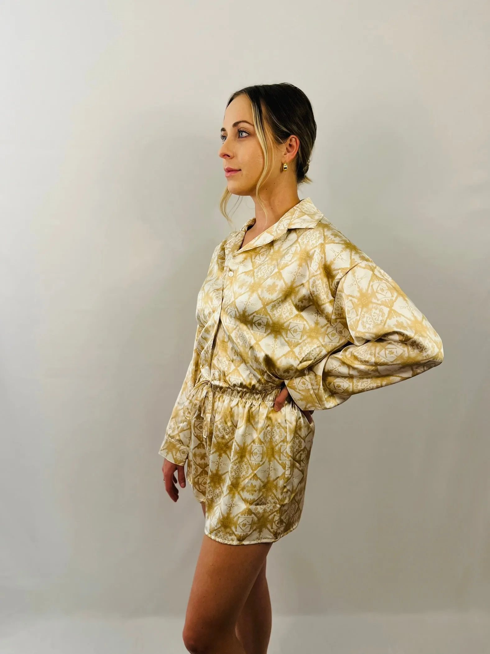 Out of Office Satin Shorts Set