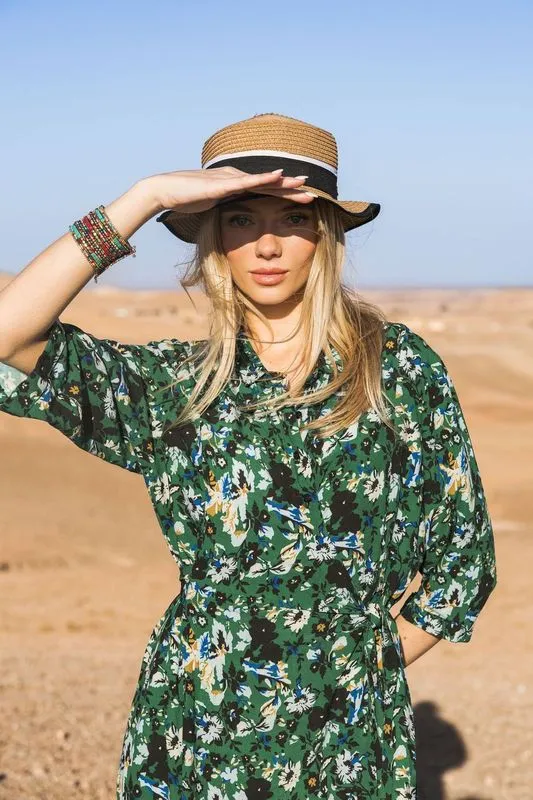 Pashmina Mock Wrap Over Maxi Print