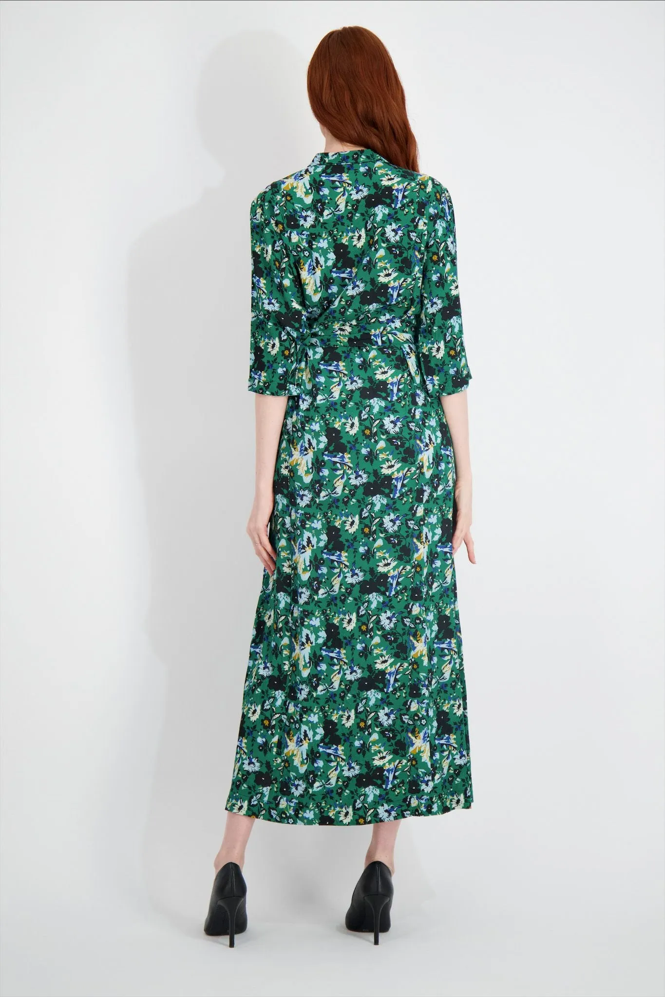 Pashmina Mock Wrap Over Maxi Print