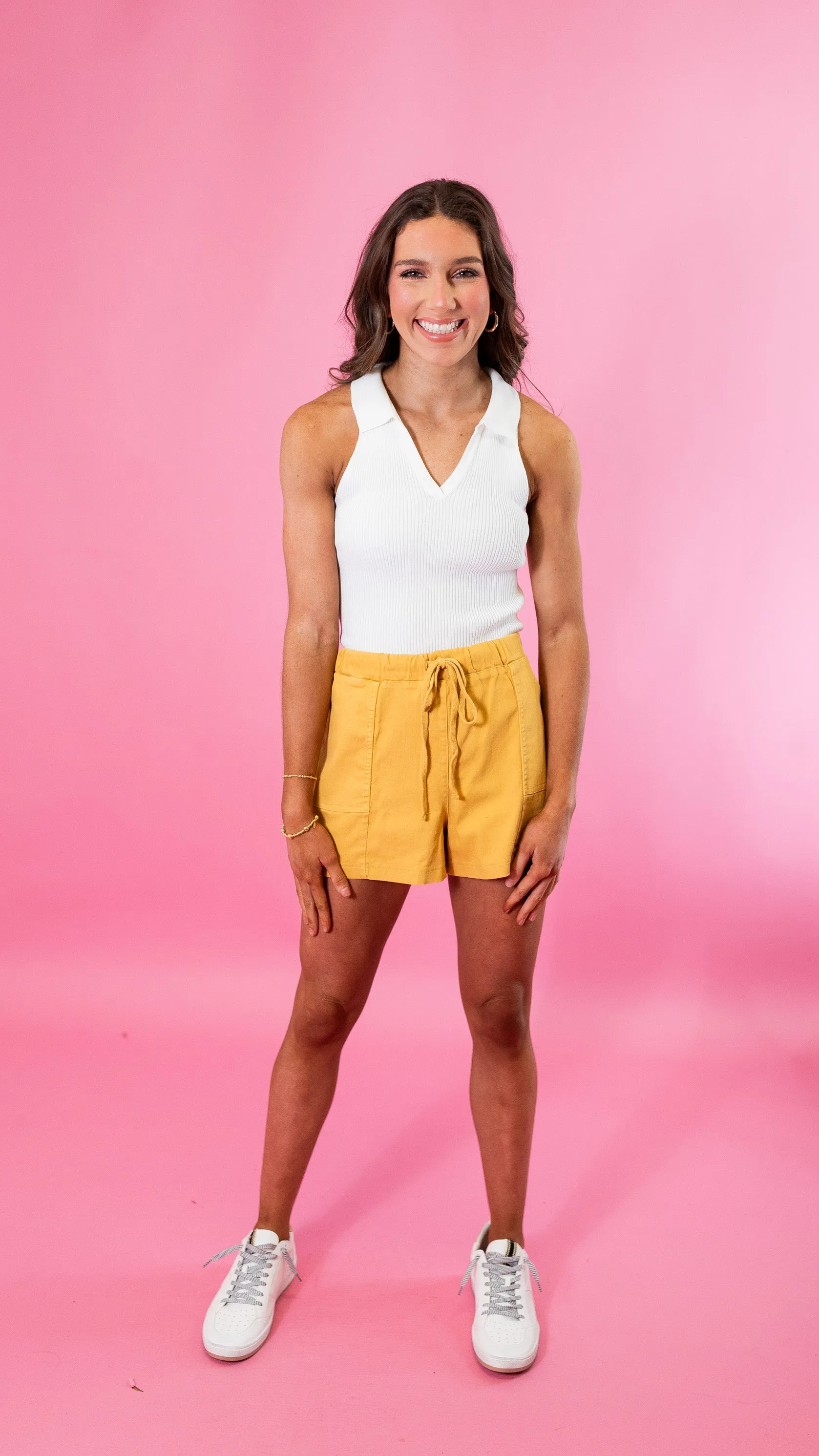 Patch Pocket Drawstring Shorts