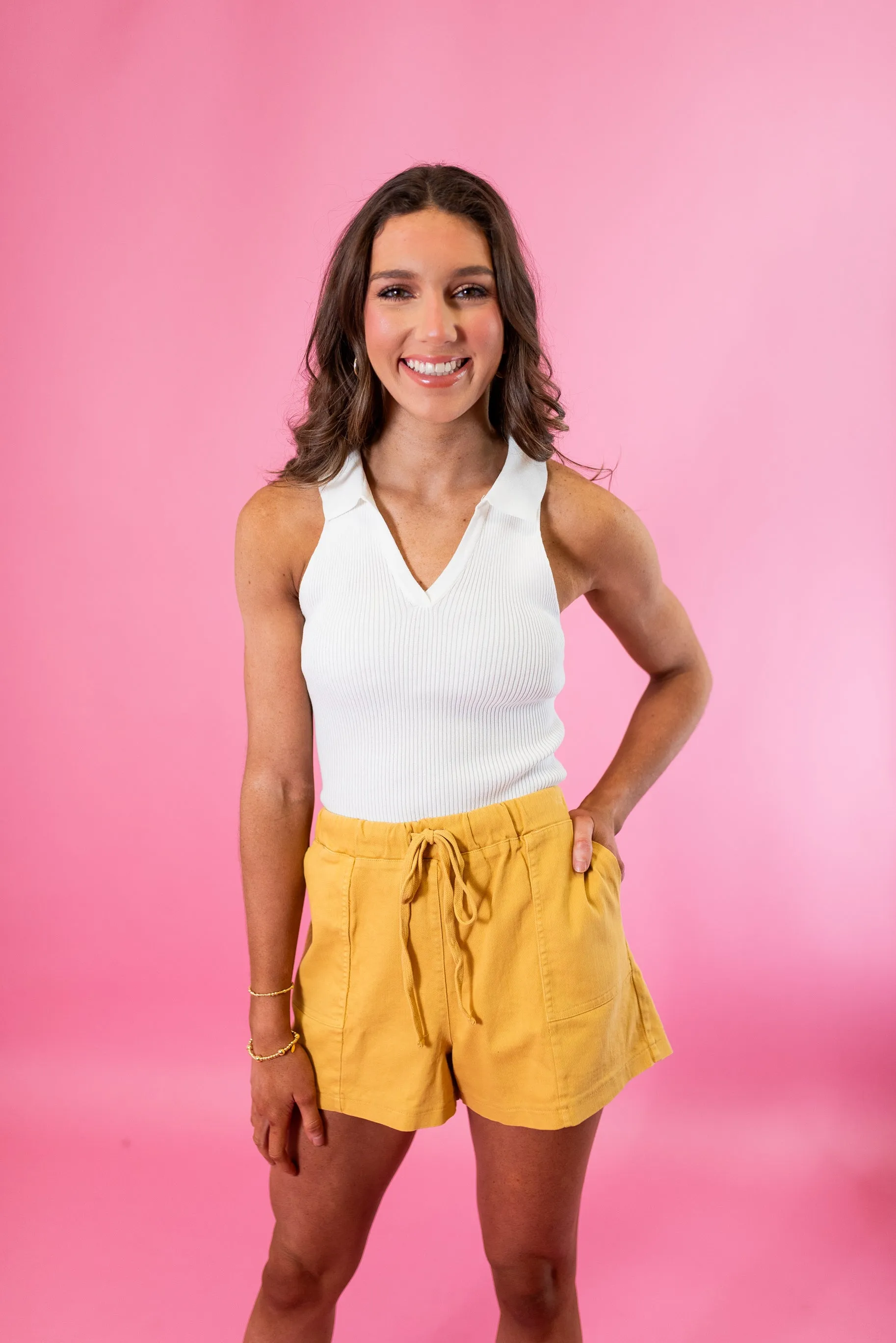 Patch Pocket Drawstring Shorts