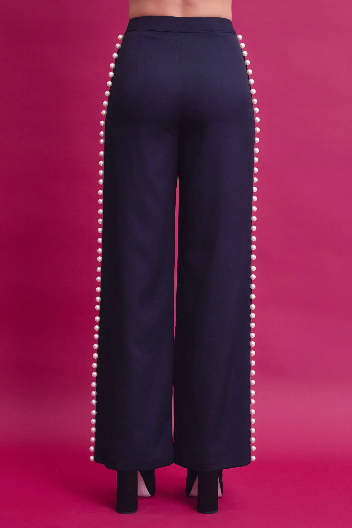 pearl detail pants