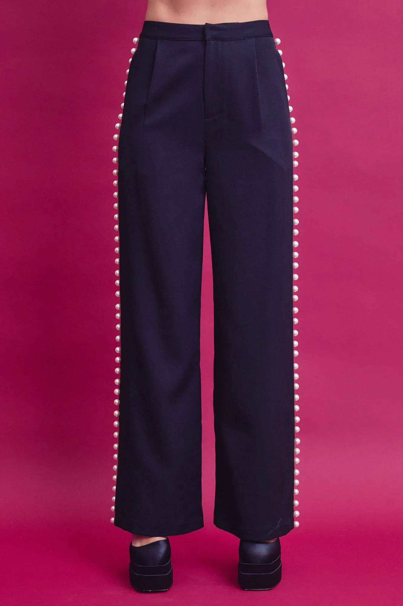 pearl detail pants