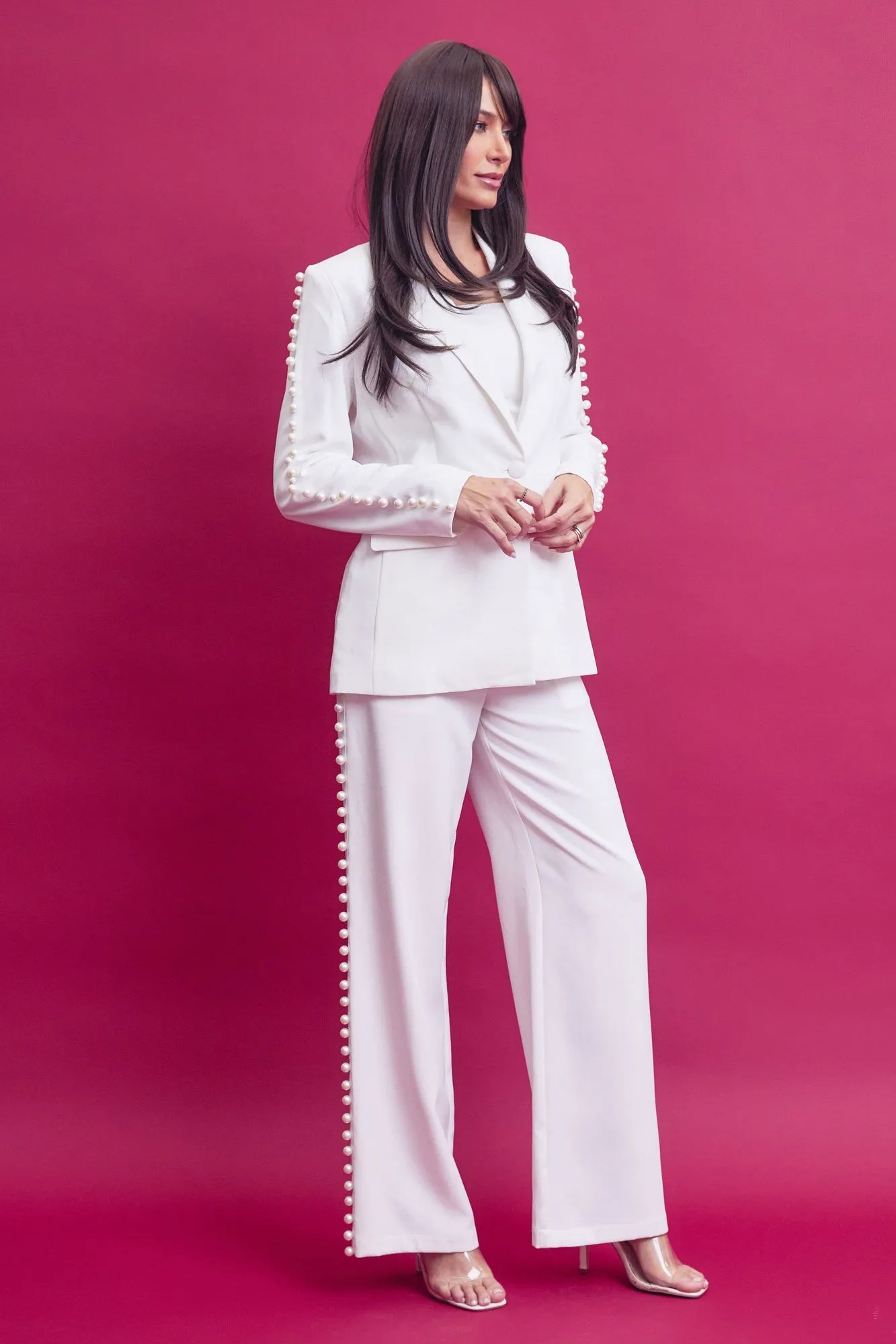 pearl detail pants