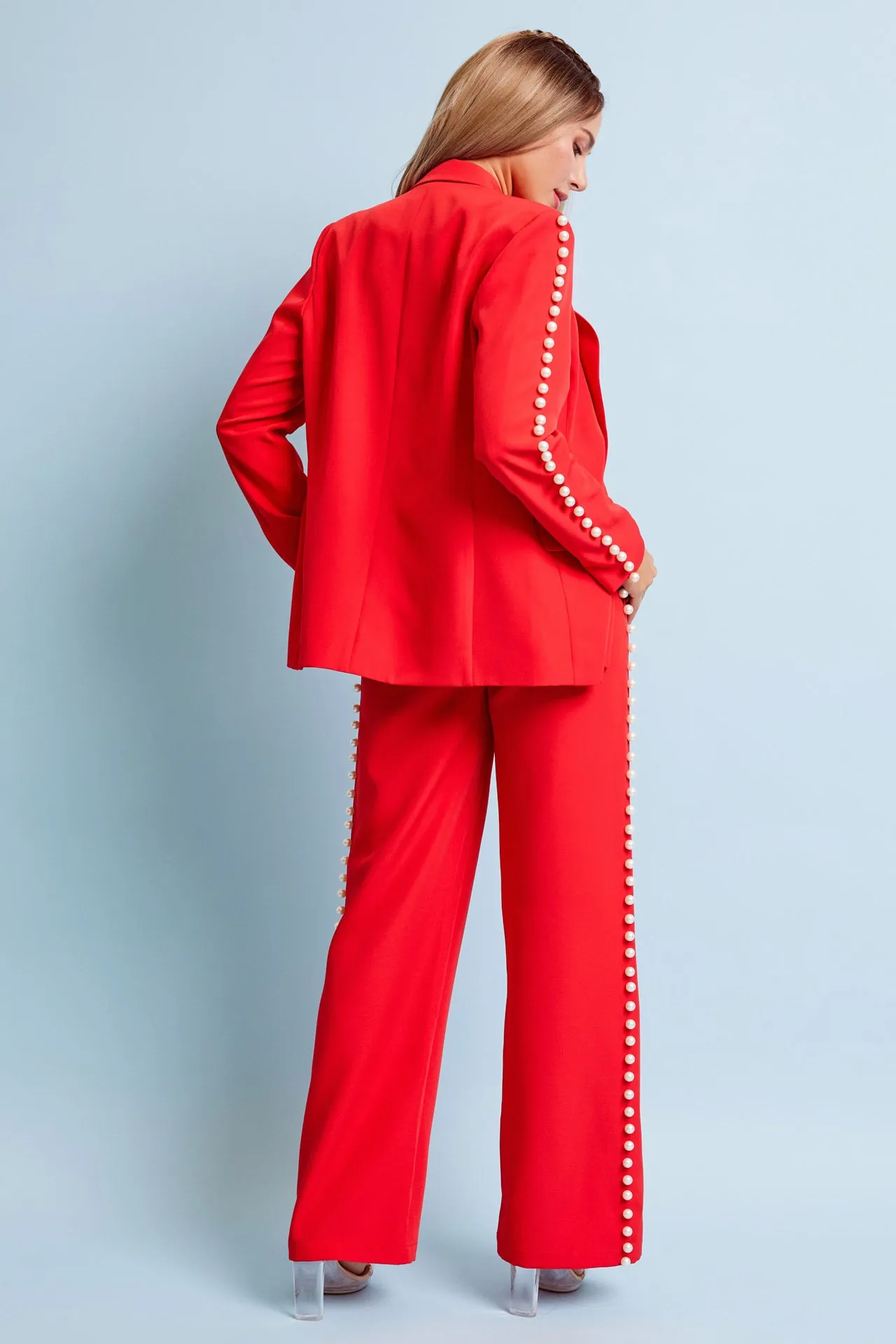 pearl detail pants