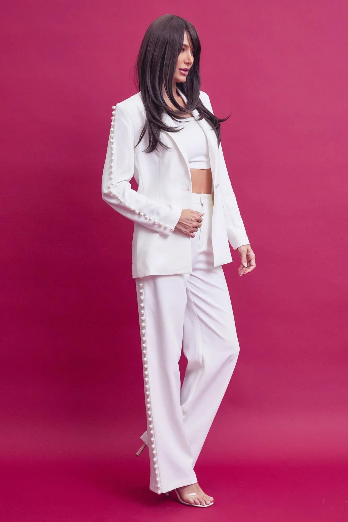 pearl detail pants