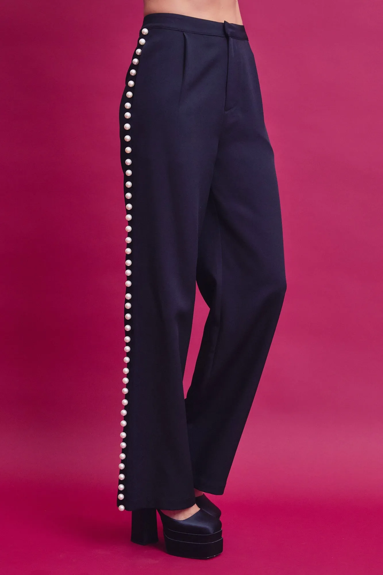pearl detail pants