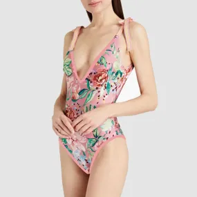 Pink Floral Bikini and Cover-Up