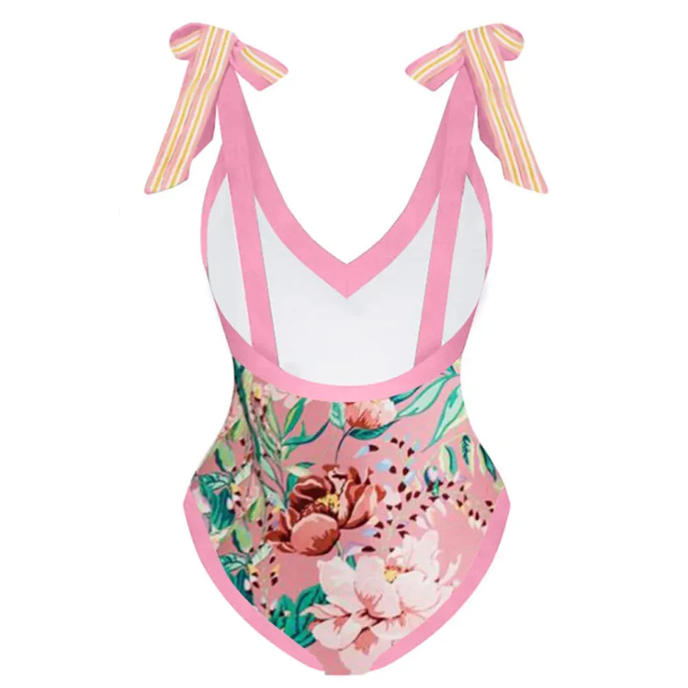 Pink Floral Bikini and Cover-Up