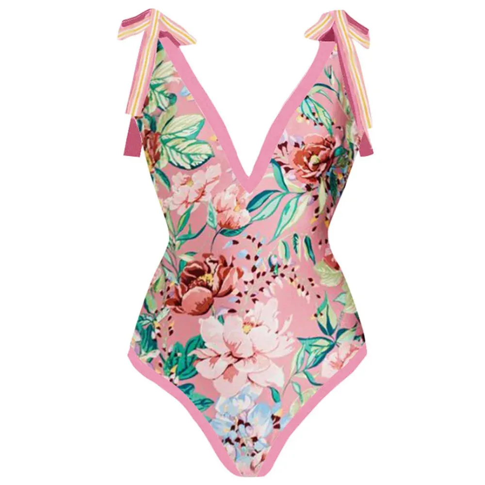 Pink Floral Bikini and Cover-Up