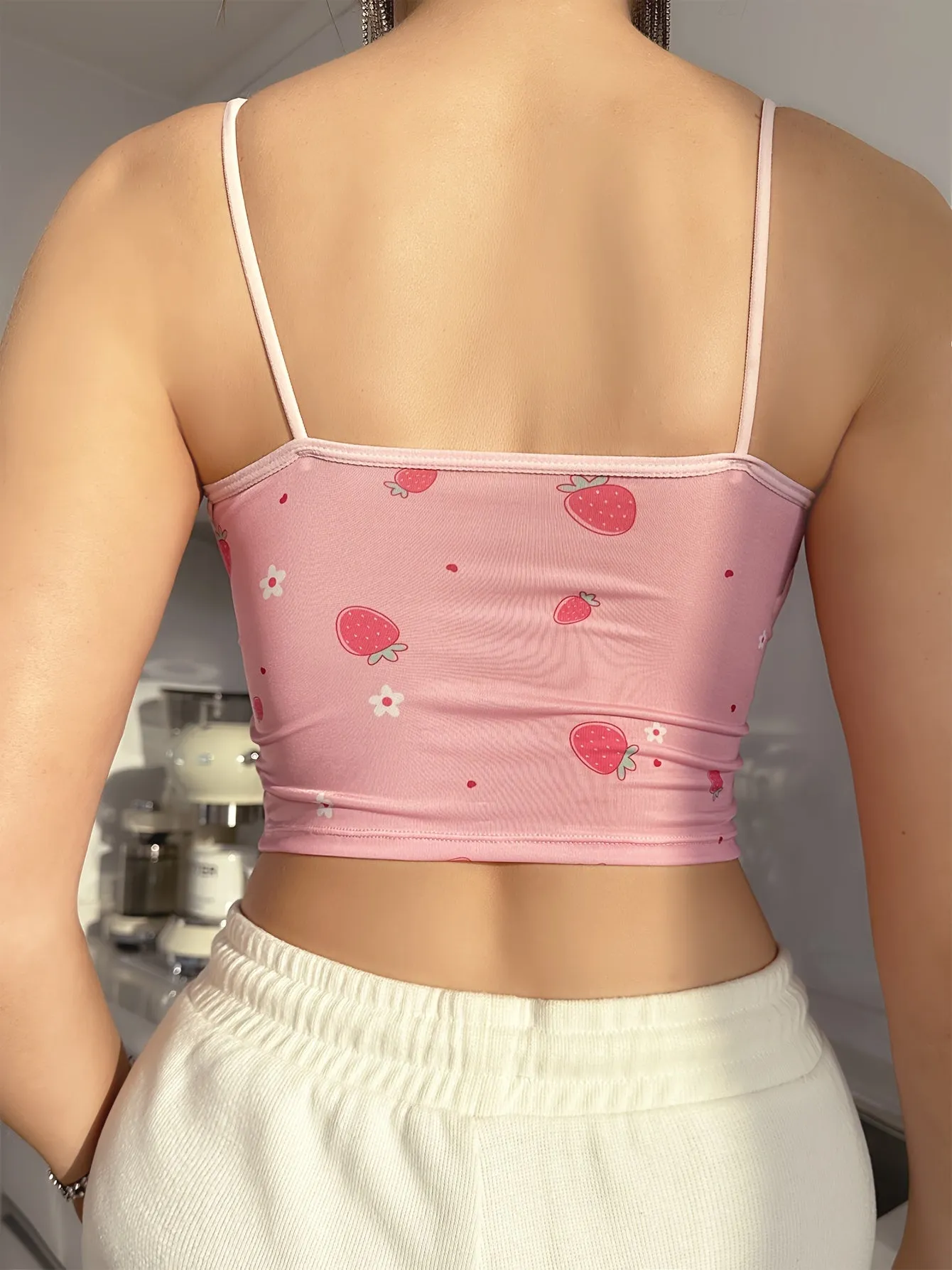 PInk Strawberry Print Bralette