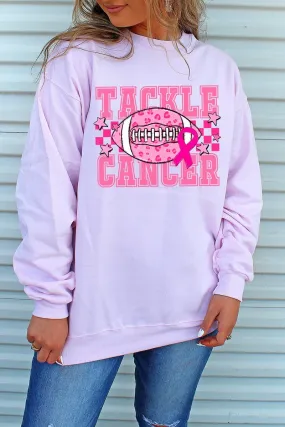 Pink Tackle Cancer Heavy-weight Crew Sweatshirt