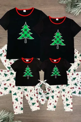 Plaid Winter Trees Family Pajama Set - AND PET BANDANA!