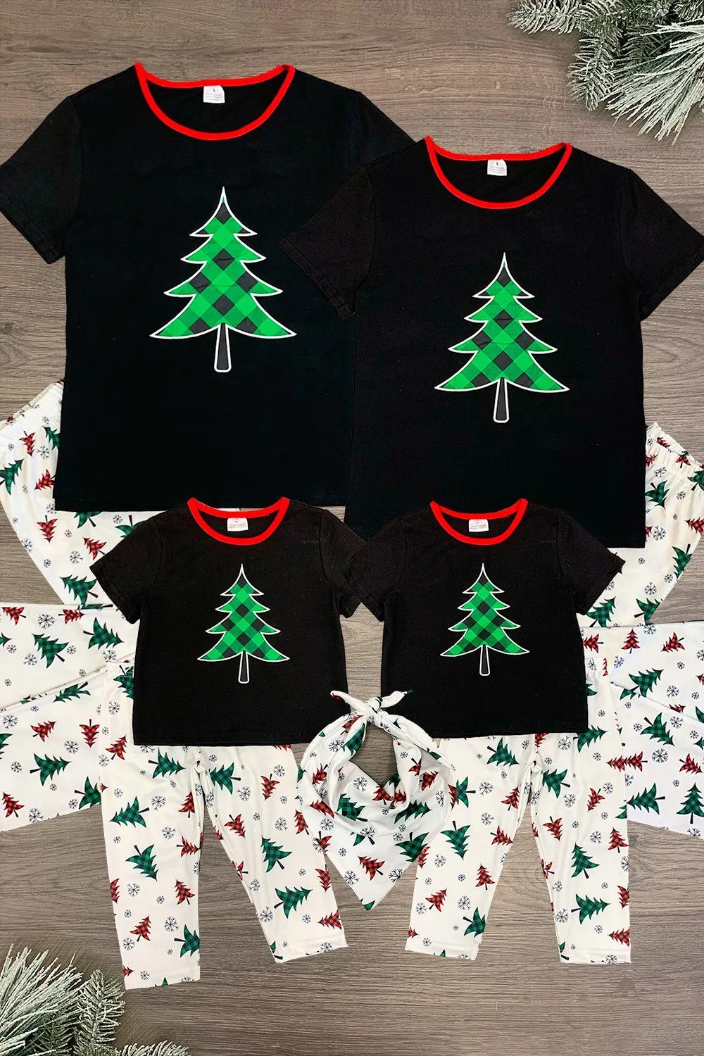 Plaid Winter Trees Family Pajama Set - AND PET BANDANA!