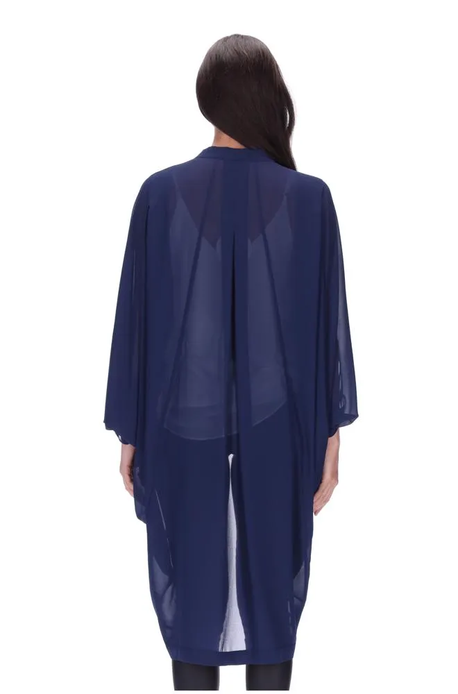 Plain Kimono Navy Long