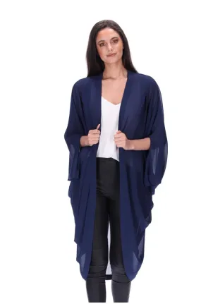 Plain Kimono Navy Long