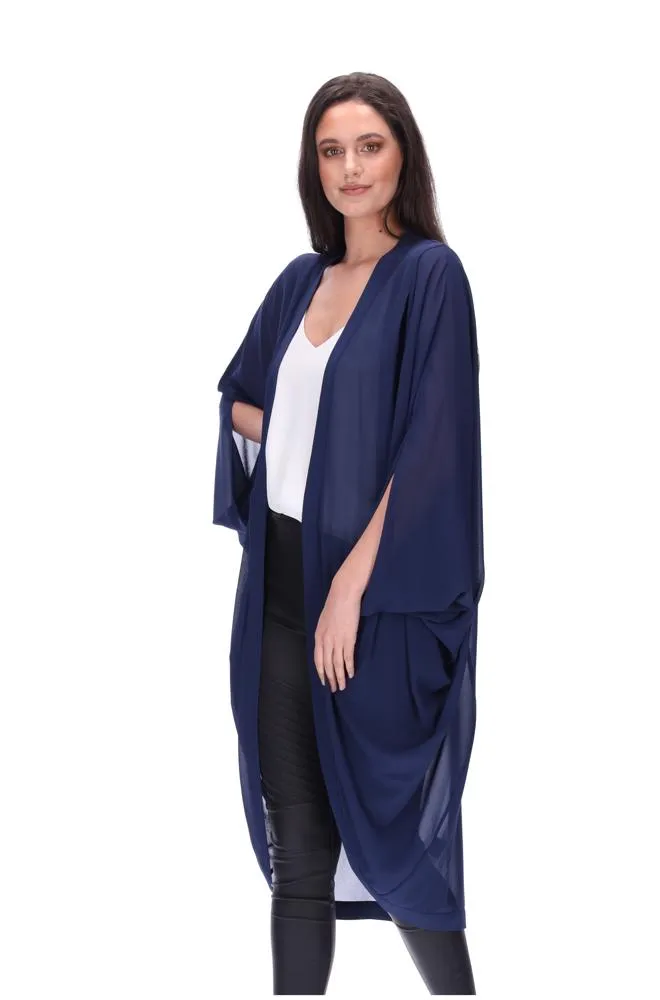 Plain Kimono Navy Long