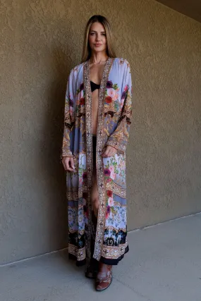 Printed Full Sleeve Coverup Dress