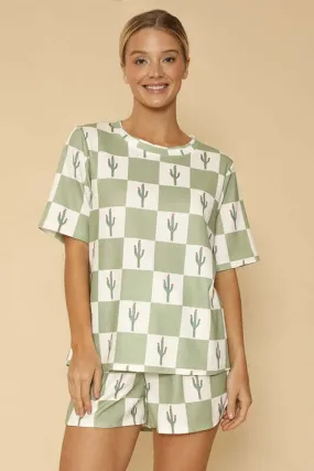 Printed Lounge T-shirt and Shorts Set