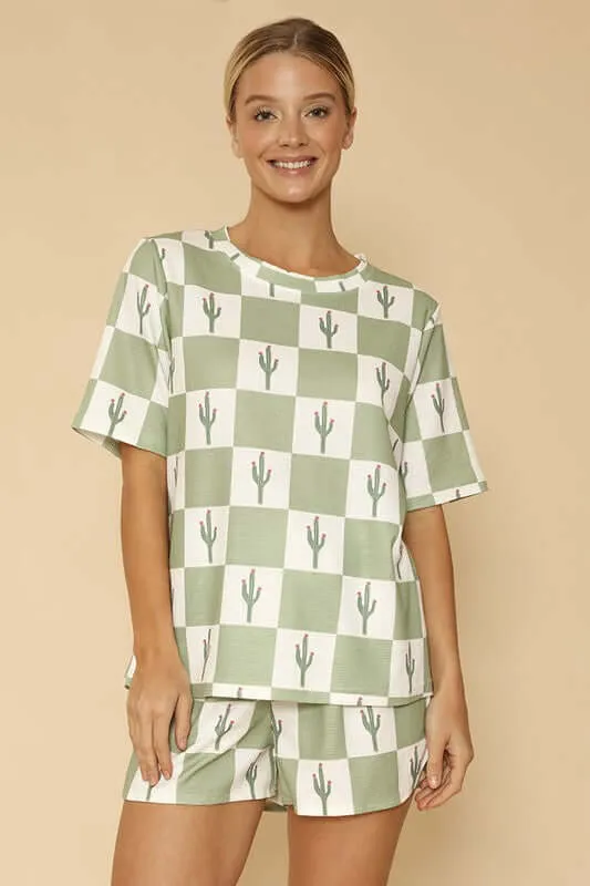 Printed Lounge T-shirt and Shorts Set