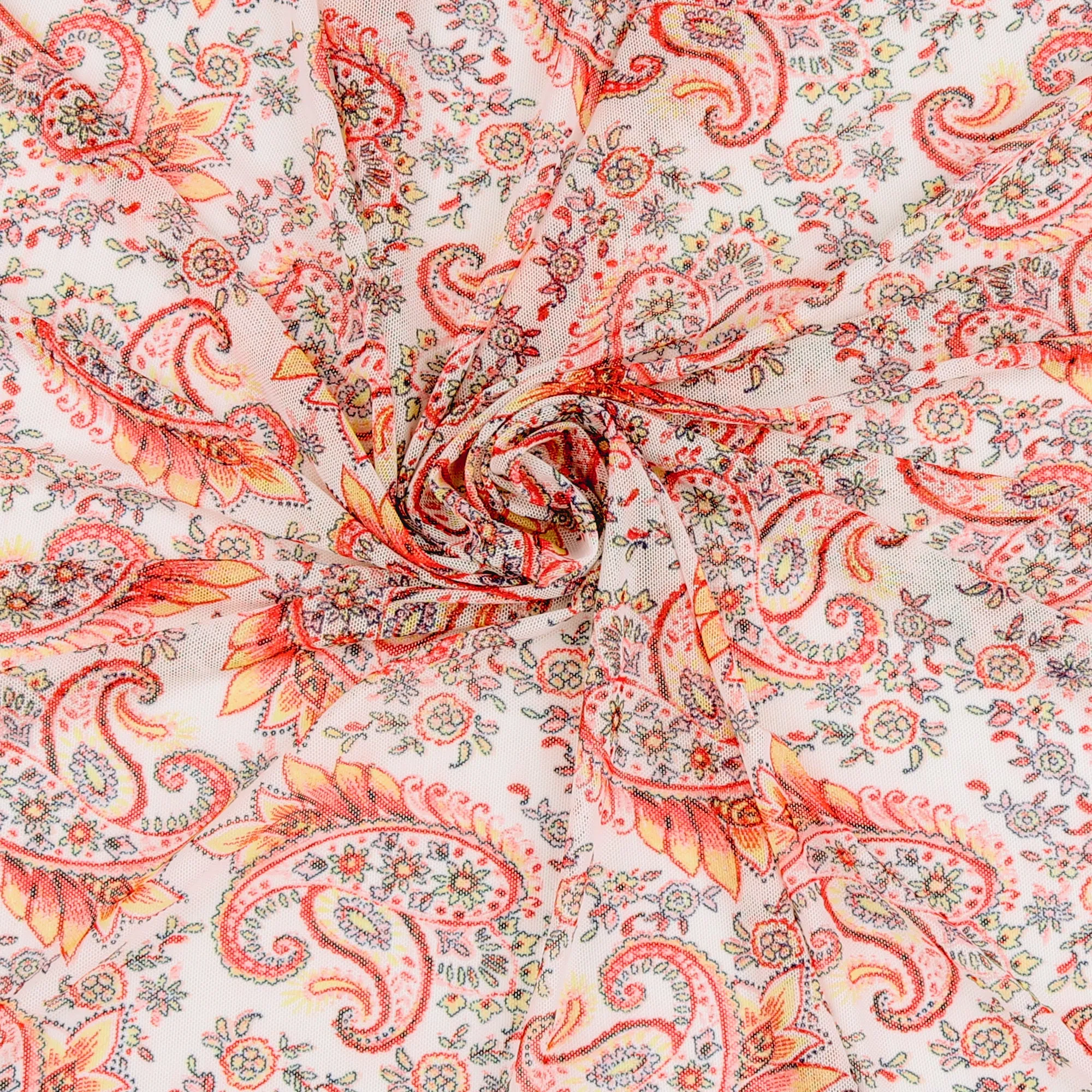 Printed Mesh - NADIA - 004 - Coral