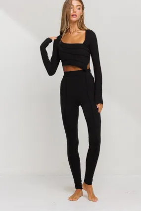 "Lounge Around" Black Two Piece Lounge Set