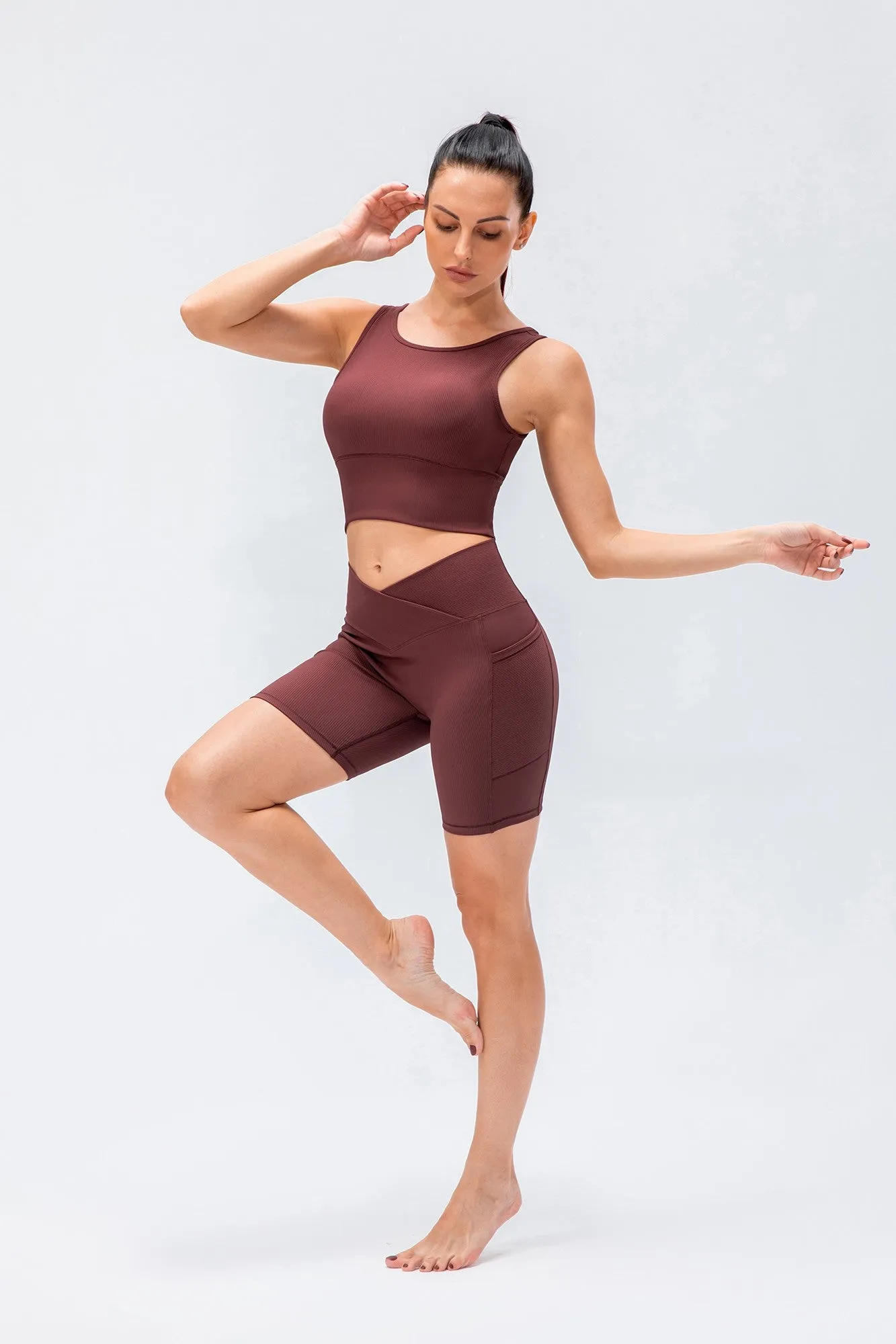 Ribbed Reversible Crop Tank Top
