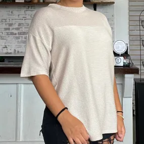 Round Neck Ribbed Top
