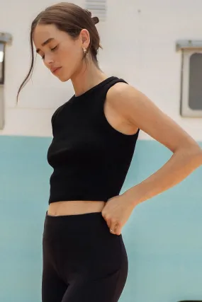 Selena Ribbed Tank in Black - FINAL SALE